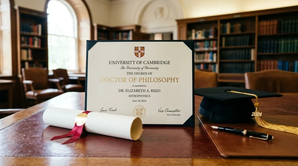 Diplom doktora věd Ph.D. s promocí na univerzitě